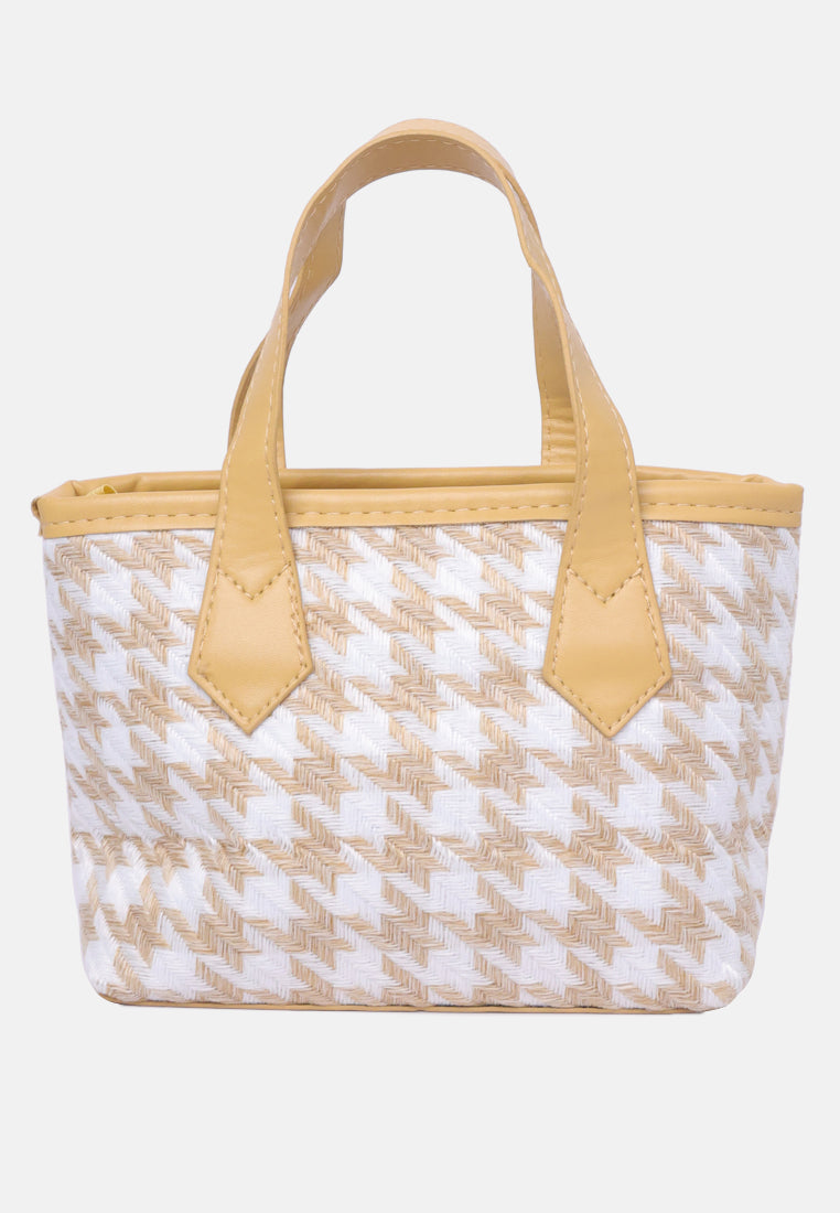 houndstooth pattern handbag#color_yellow