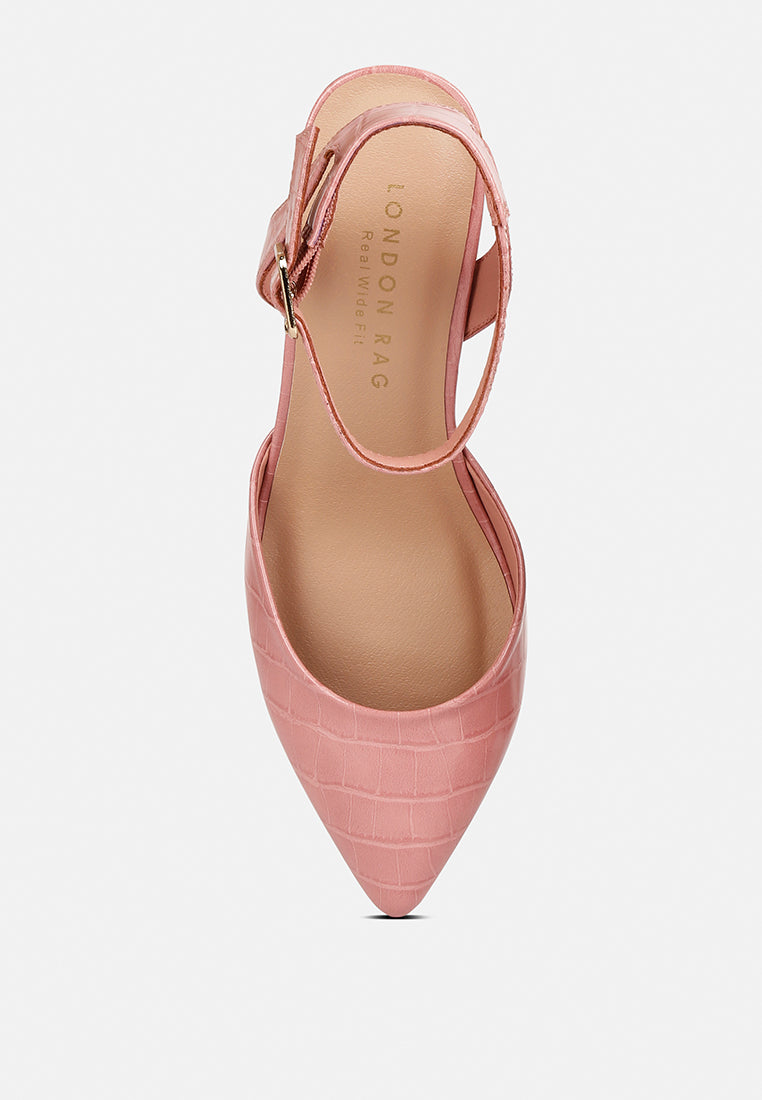 hyatt metallic sling block heel sandals#color_pink