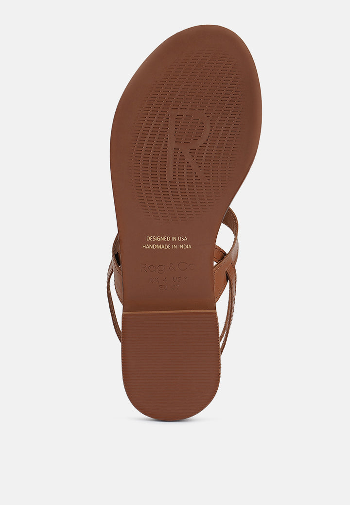 irene flat thong sandals#color_tan