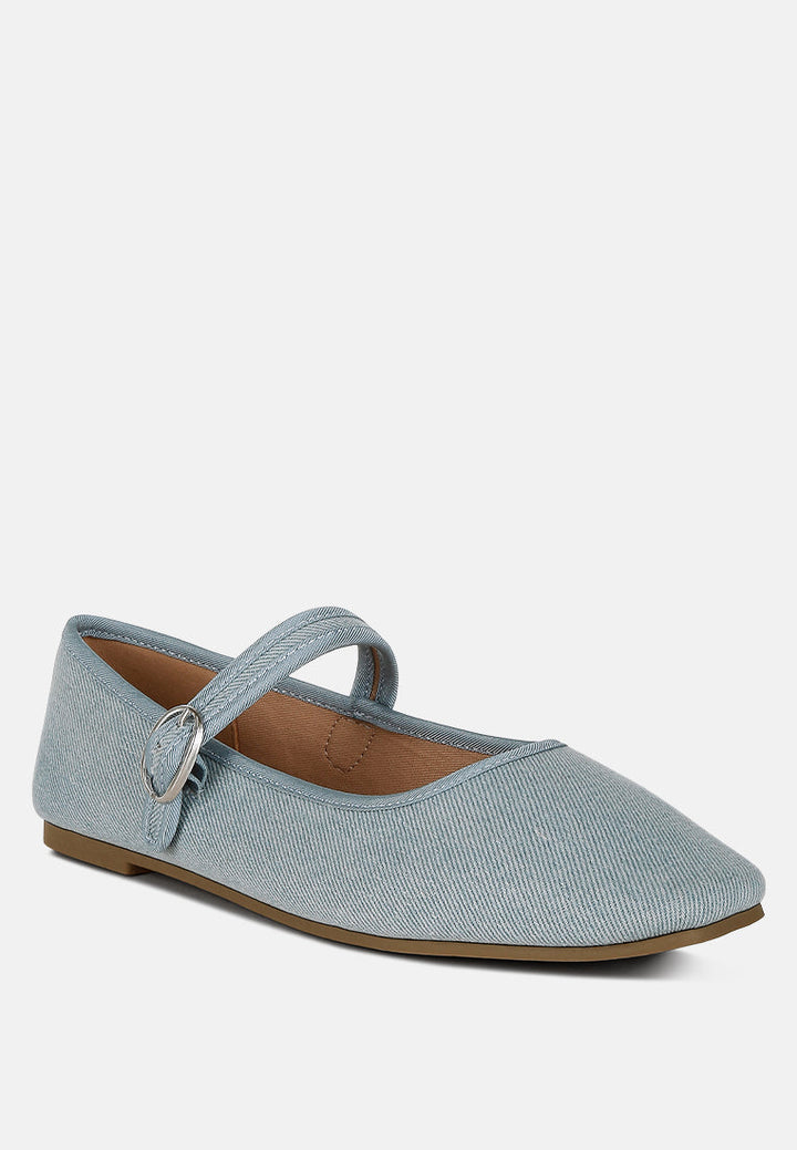 classic denim pin buckle ballerinas by ruw#color_blue