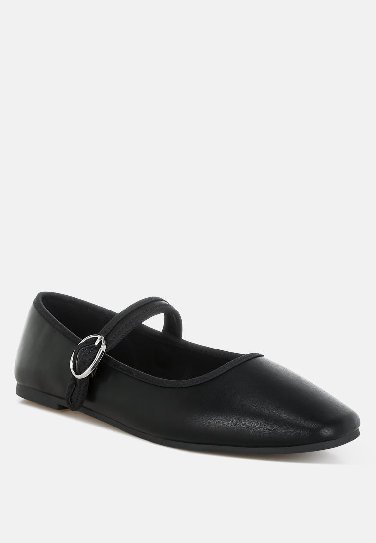 iker classic pin buckle ballerinas#color_black
