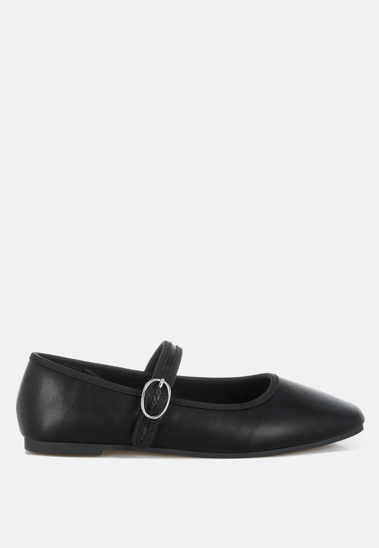 iker classic pin buckle ballerinas#color_black
