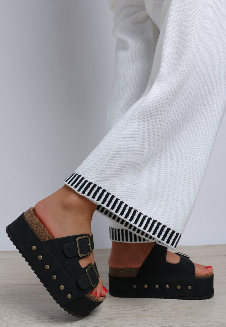 studded faux leather slip ons by mode#color_black