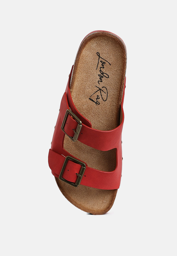 impala studded faux leather slip ons#color_red