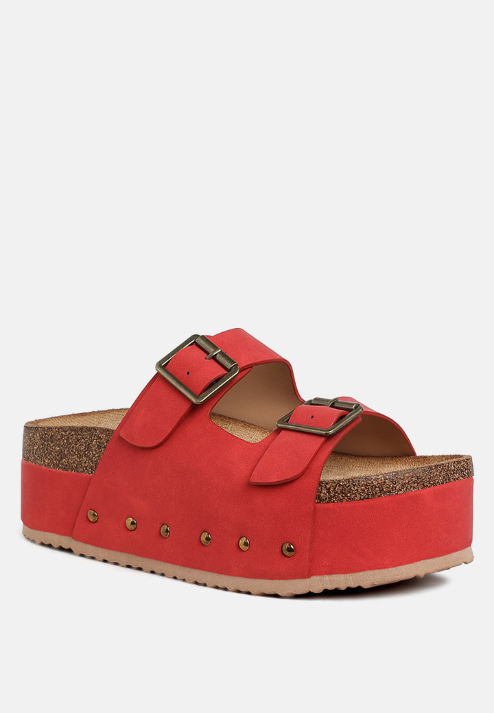 impala studded faux leather slip ons#color_red