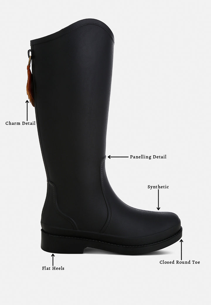 indiana charm detail calf boots#color_black