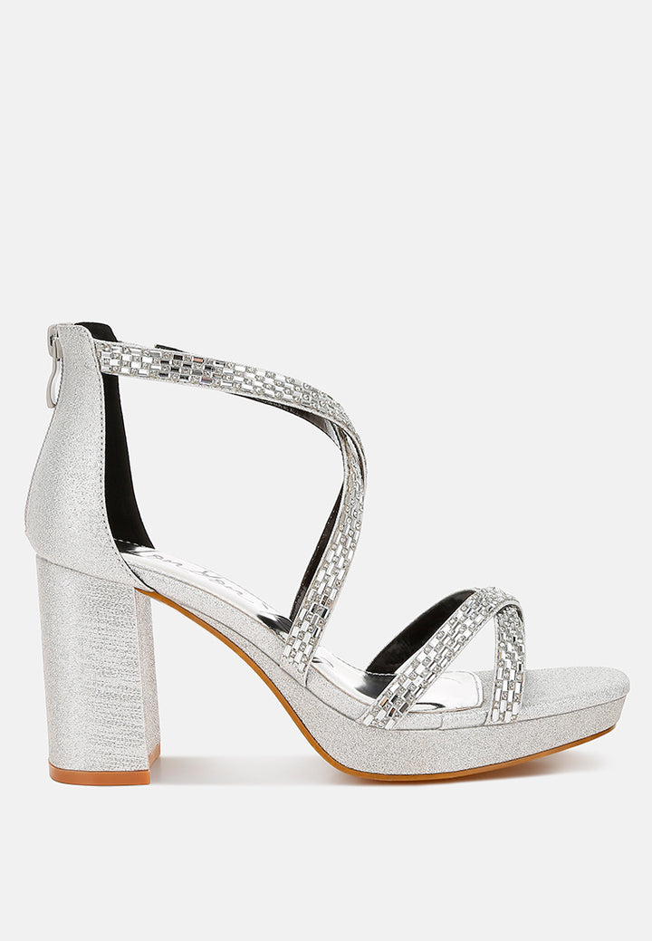 infatuated rhinestones embellished strappy sandals#color_silver