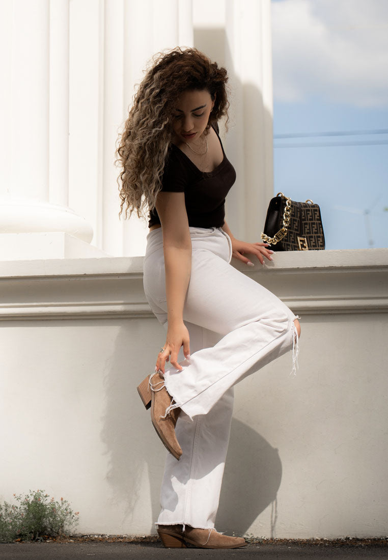 lording high ankle microfiber chelsea boots#color_beige