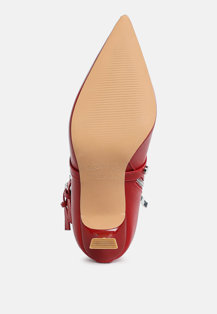 jacinta slim flared heel strappy boots#color_red