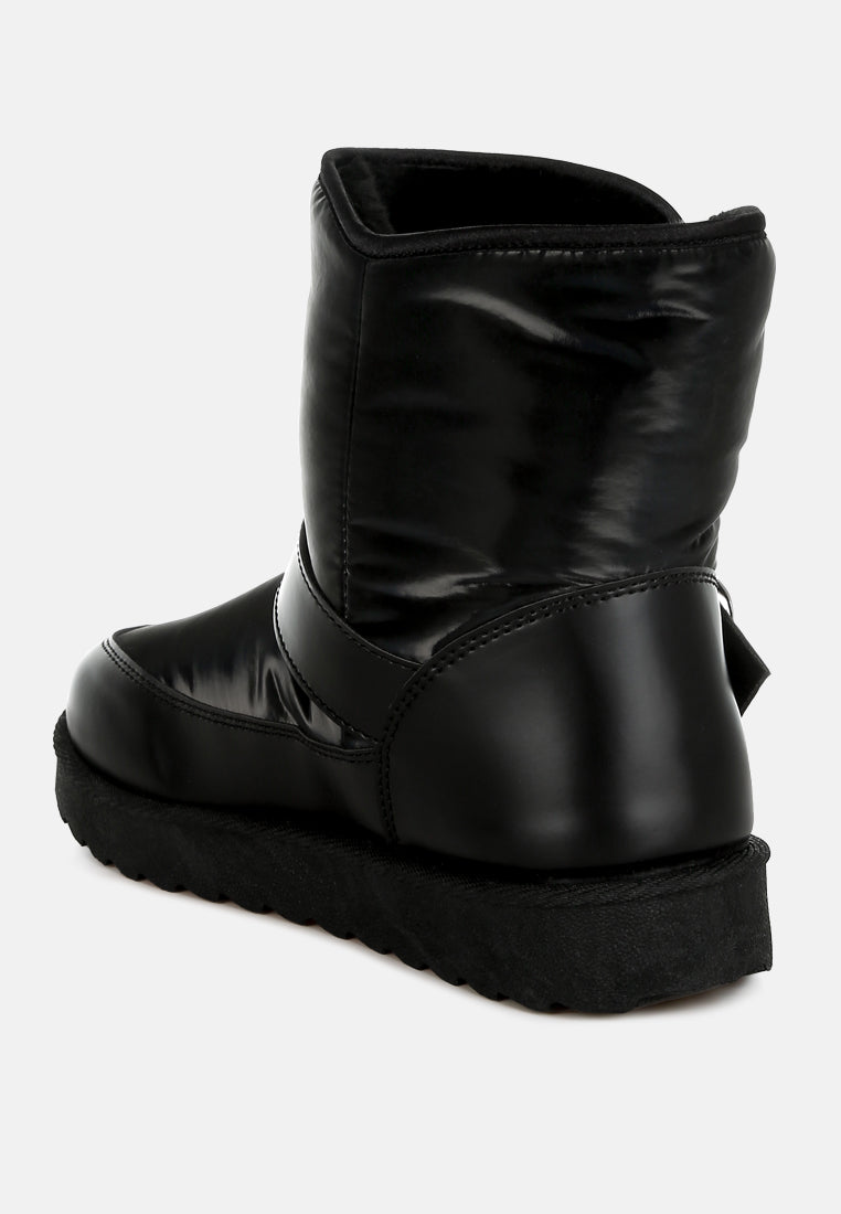 jammy buckle strap puffy ankle boots#color_black