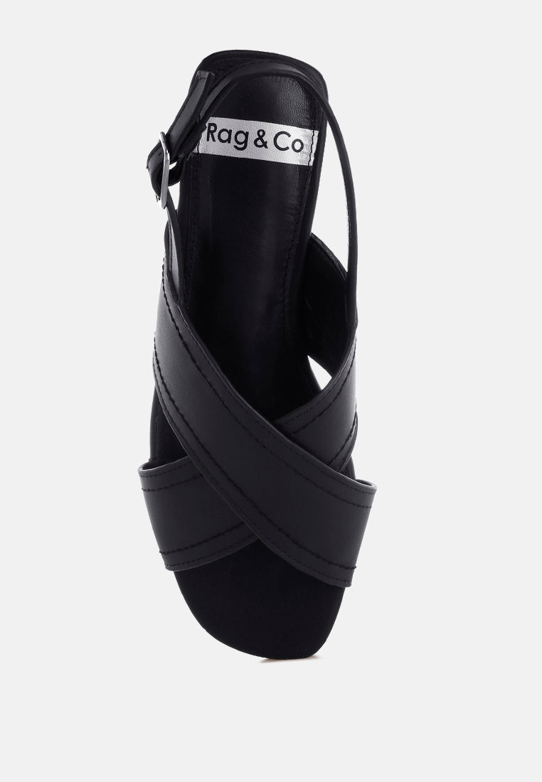 jamon classic cross-strap buckled flats by mode#color_black