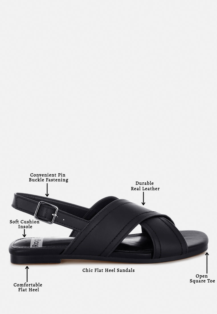 jamon classic cross-strap buckled flats by mode#color_black