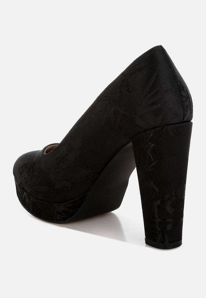 platform block heel pumps by mode#color_black