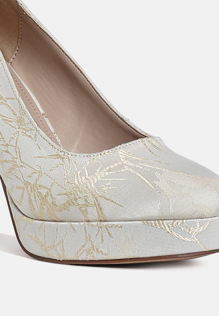 platform block heel pumps by mode#color_beige