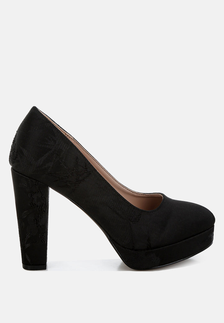 platform block heel pumps by mode#color_black