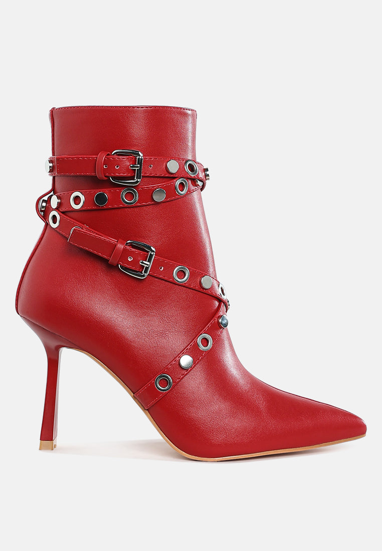 jaunts eyelets & studs harness ankle boots#color_red