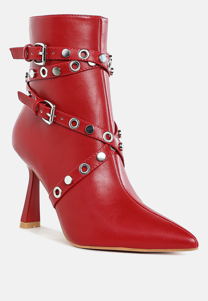 jaunts eyelets & studs harness ankle boots#color_red