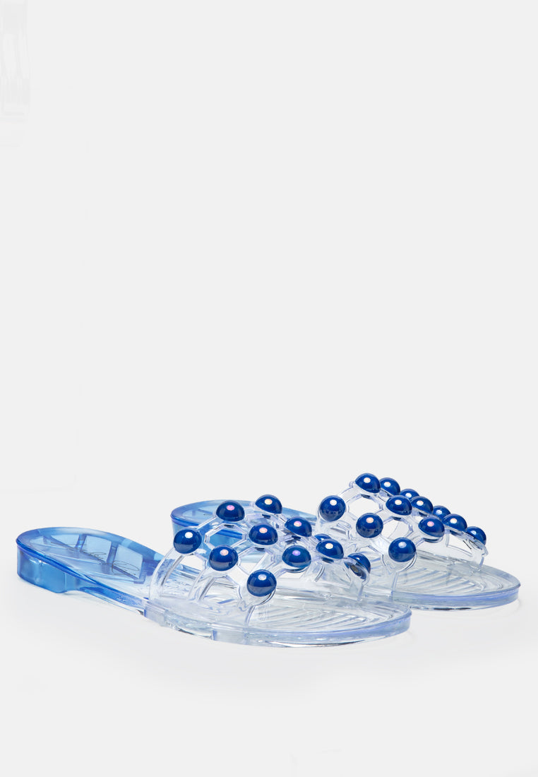 jelly gems slip-on flats#color_blue