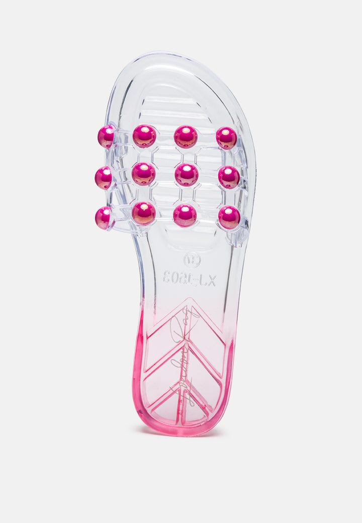 jelly gems slip-on flats#color_pink