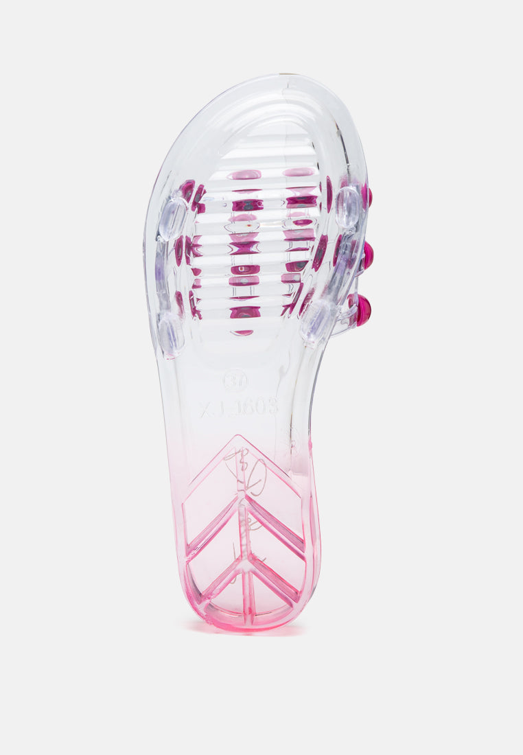jelly gems slip-on flats#color_pink