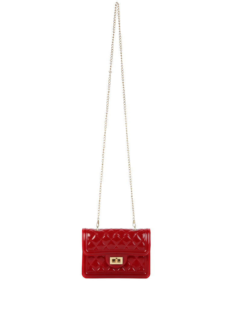 jelly quilted sling bag#color_burgundy