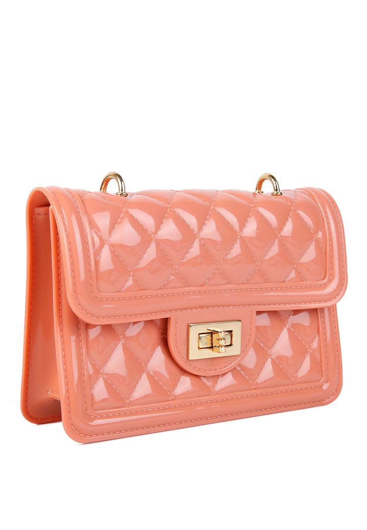jelly quilted sling bag#color_pink