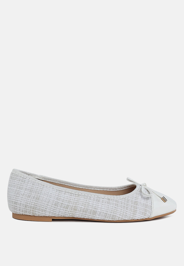 plaid tweed ballet flats by mode#color_white