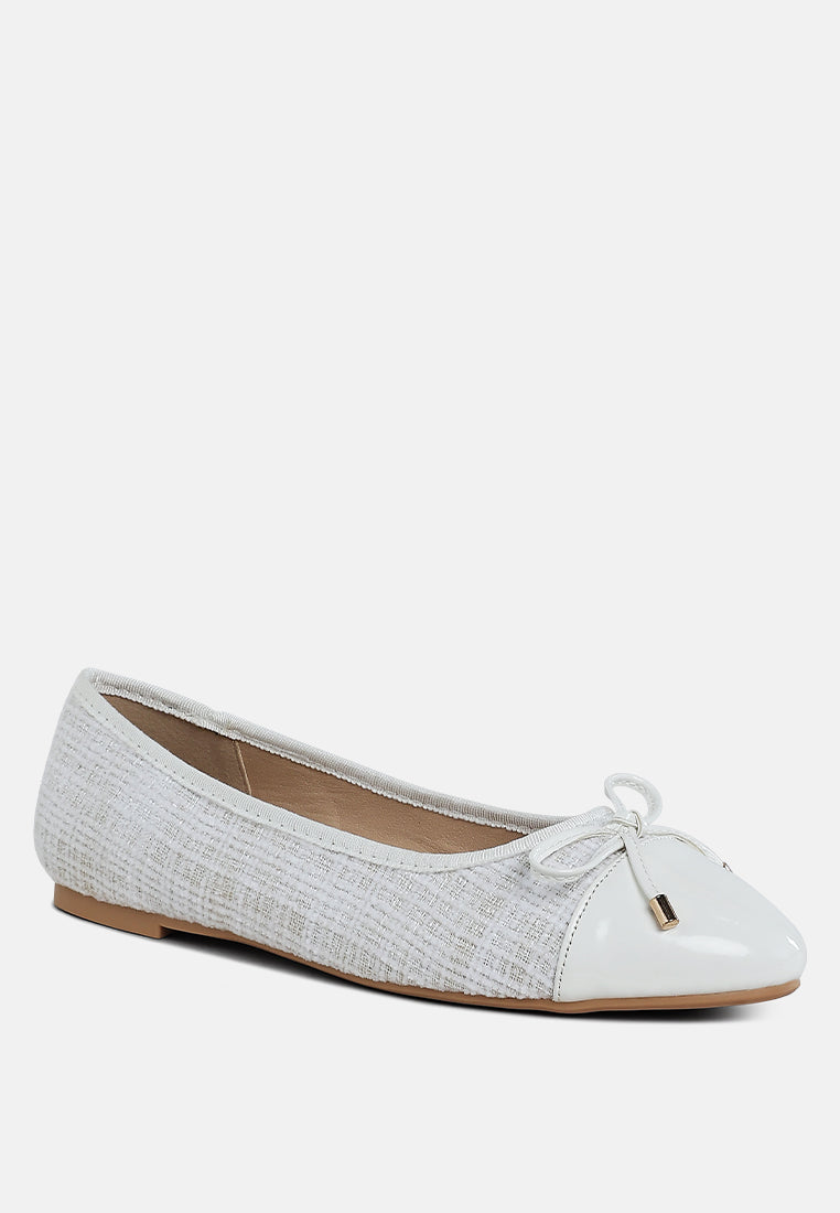 plaid tweed ballet flats by mode#color_white