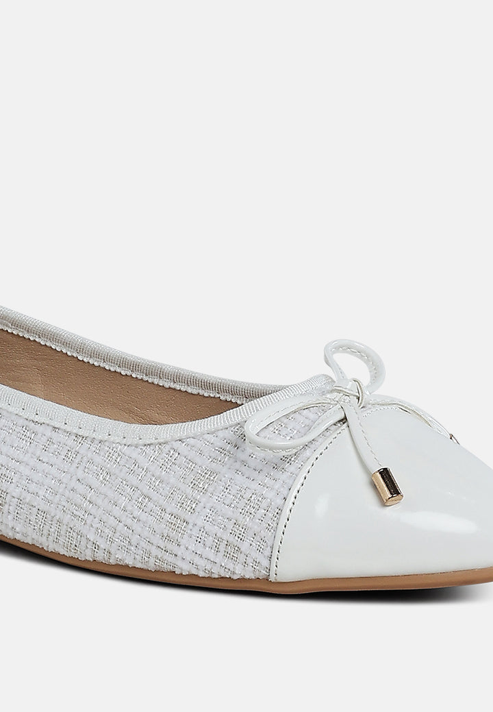 plaid tweed ballet flats by mode#color_white