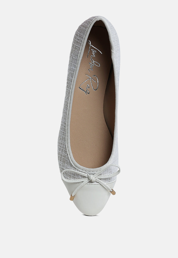 plaid tweed ballet flats by mode#color_white