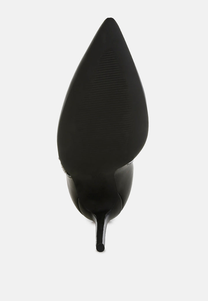 kalina rhinestones chain detail boots#color_black