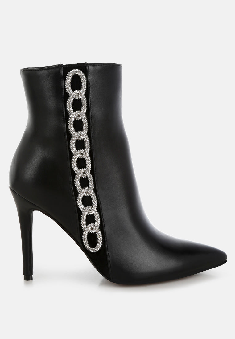 kalina rhinestones chain detail boots#color_black