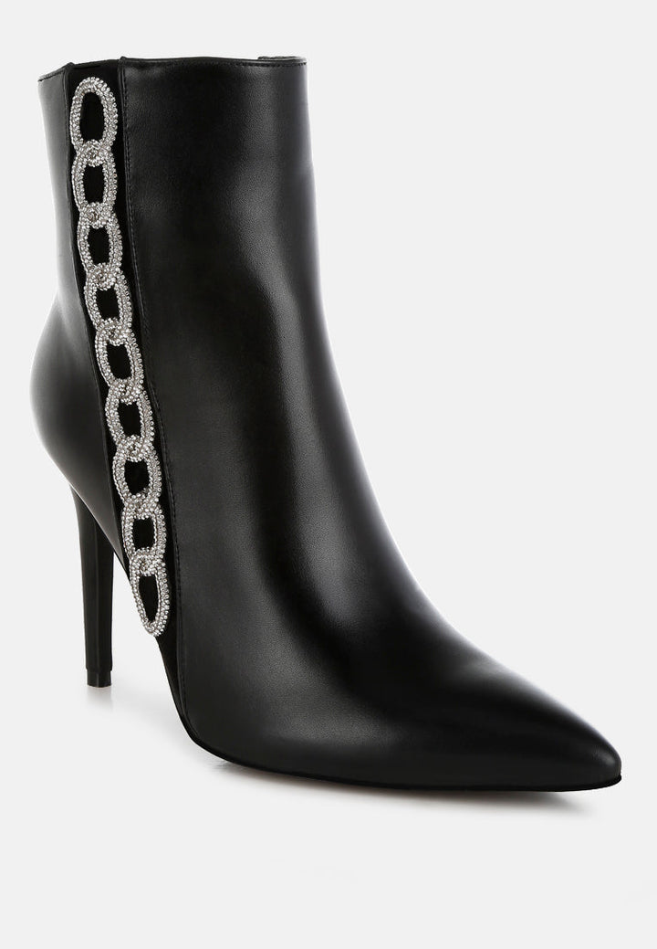 kalina rhinestones chain detail boots#color_black