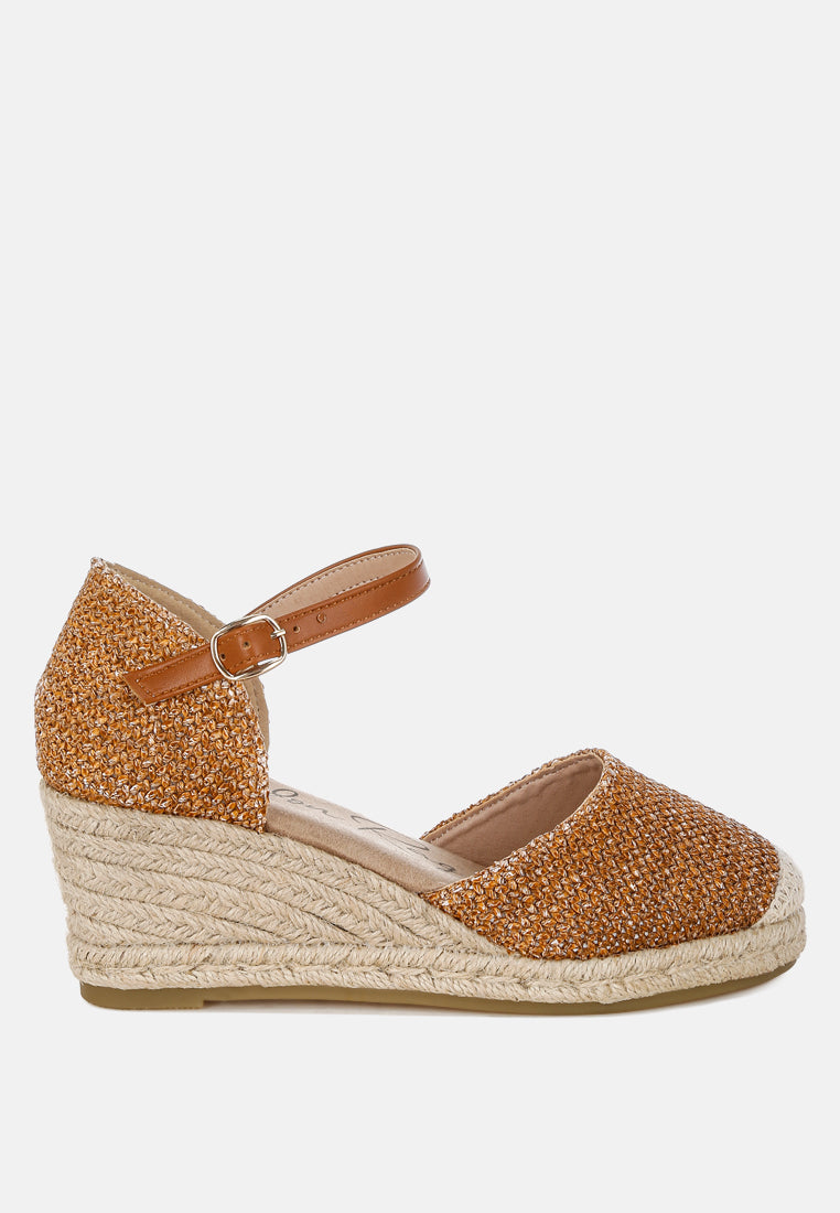 Ozaya Pin Buckle Espadrille Wedge Heels#color_tan