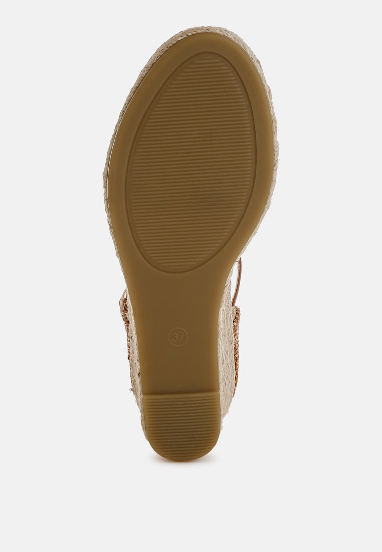 kalista raffia woven wedge sandals#color_tan