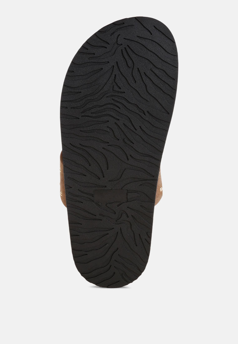 kanini stud embellished slip on flats by motes#color_taupe