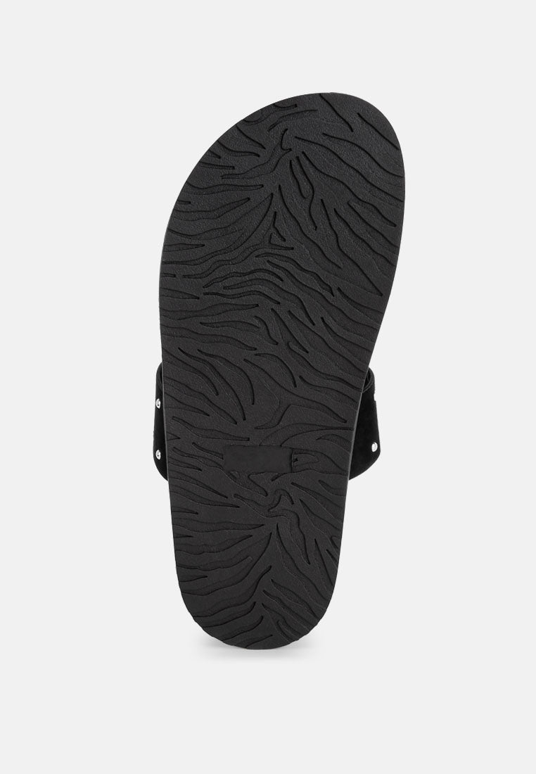 kanini stud embellished slip on flats by motes#color_black