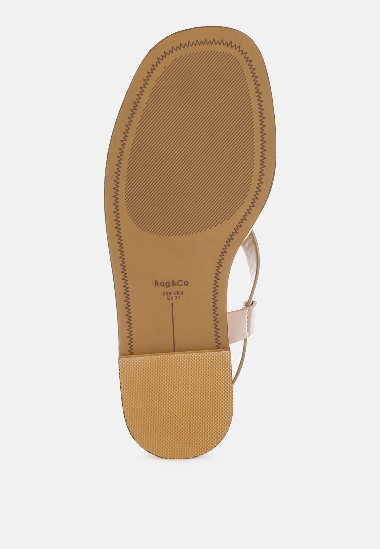 sandalias gladiadoras planas de cuero real kapaka#color_beige