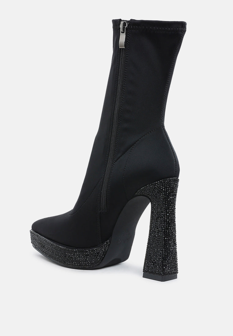lycra rhinestone detail ankle boots by mode#color_black
