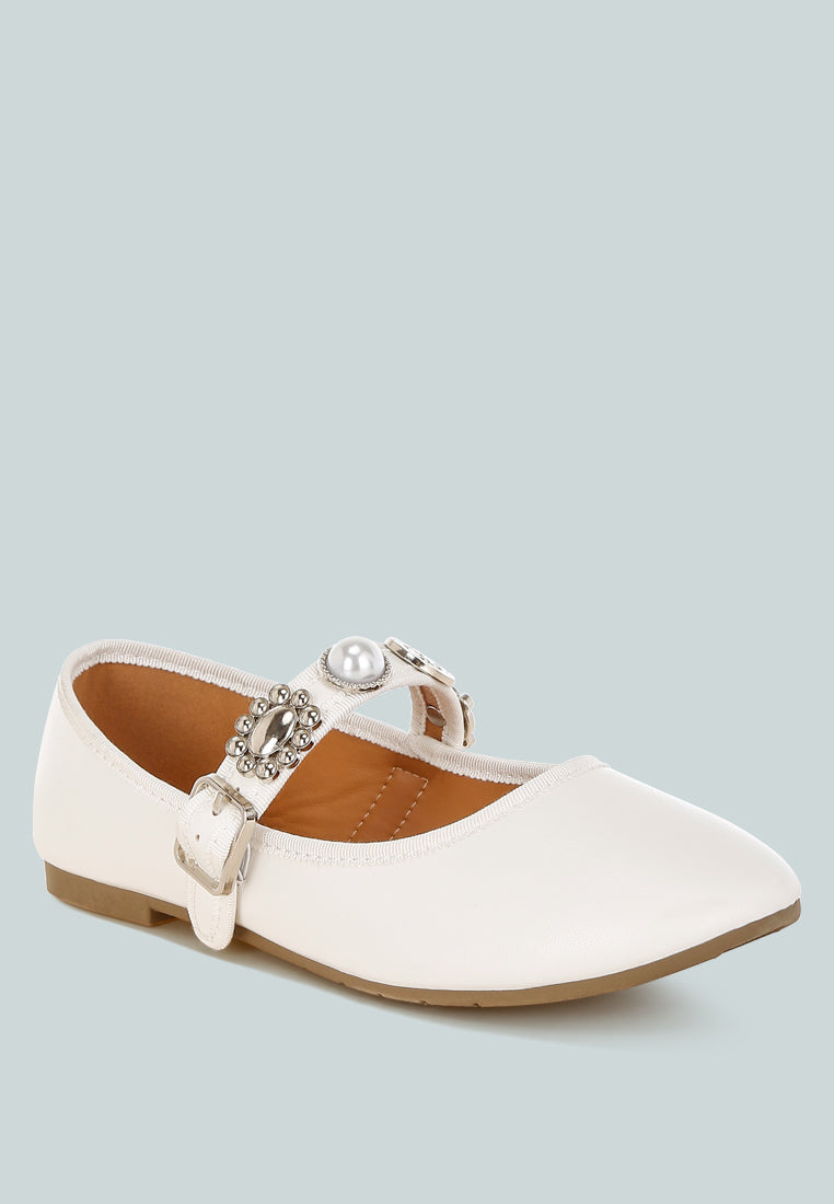 charms embellished flat mary janes by mode#color_white