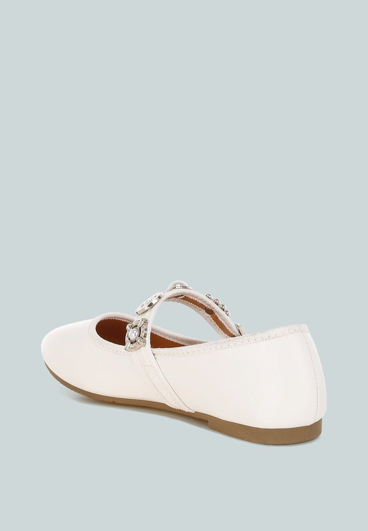 charms embellished flat mary janes by mode#color_white
