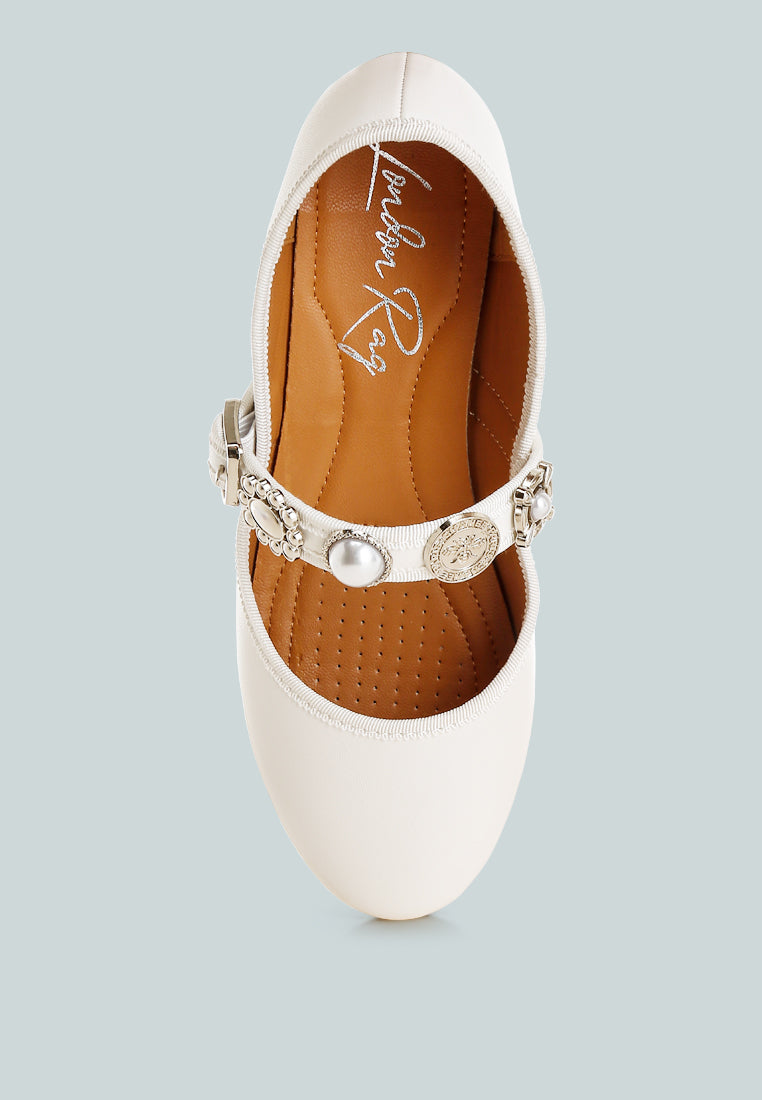 charms embellished flat mary janes by mode#color_white
