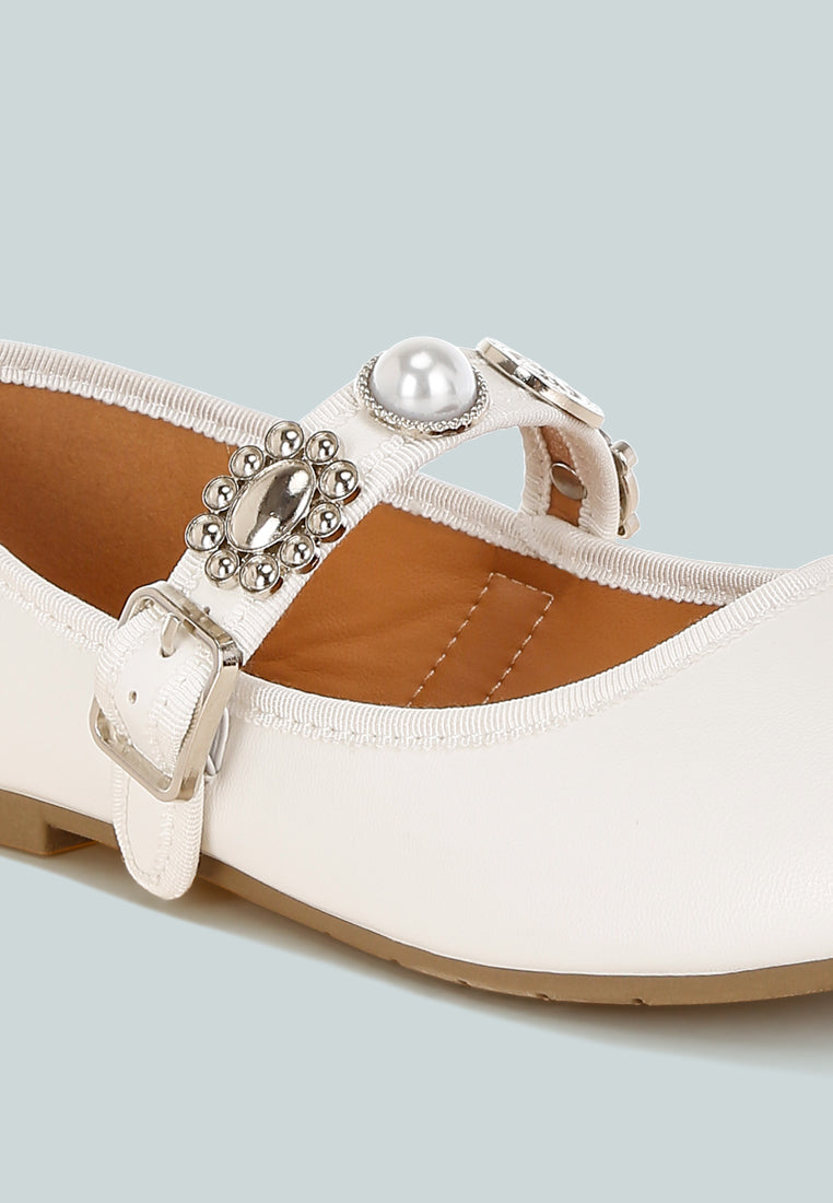charms embellished flat mary janes by mode#color_white