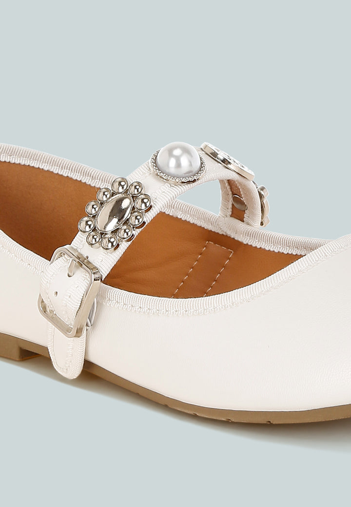 charms embellished flat mary janes by mode#color_white
