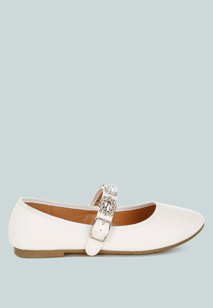 charms embellished flat mary janes by mode#color_white