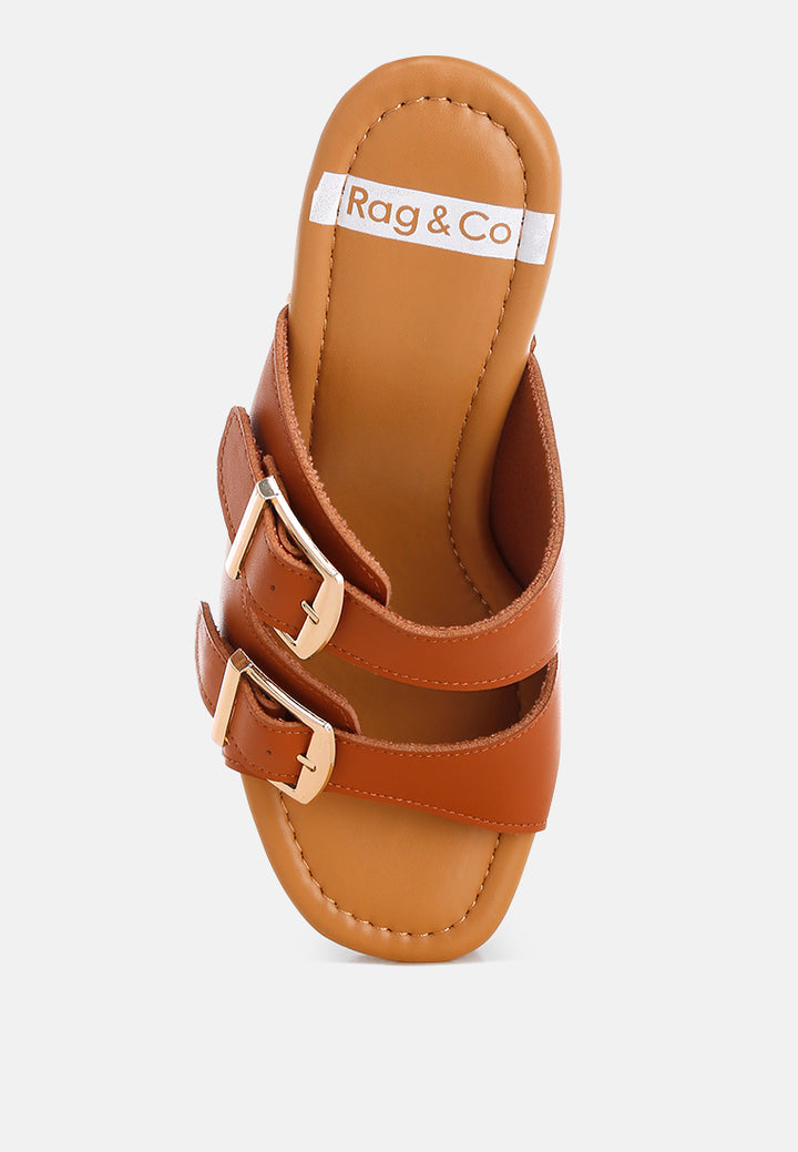 sandalias kenna con correa de doble hebilla#color_tan