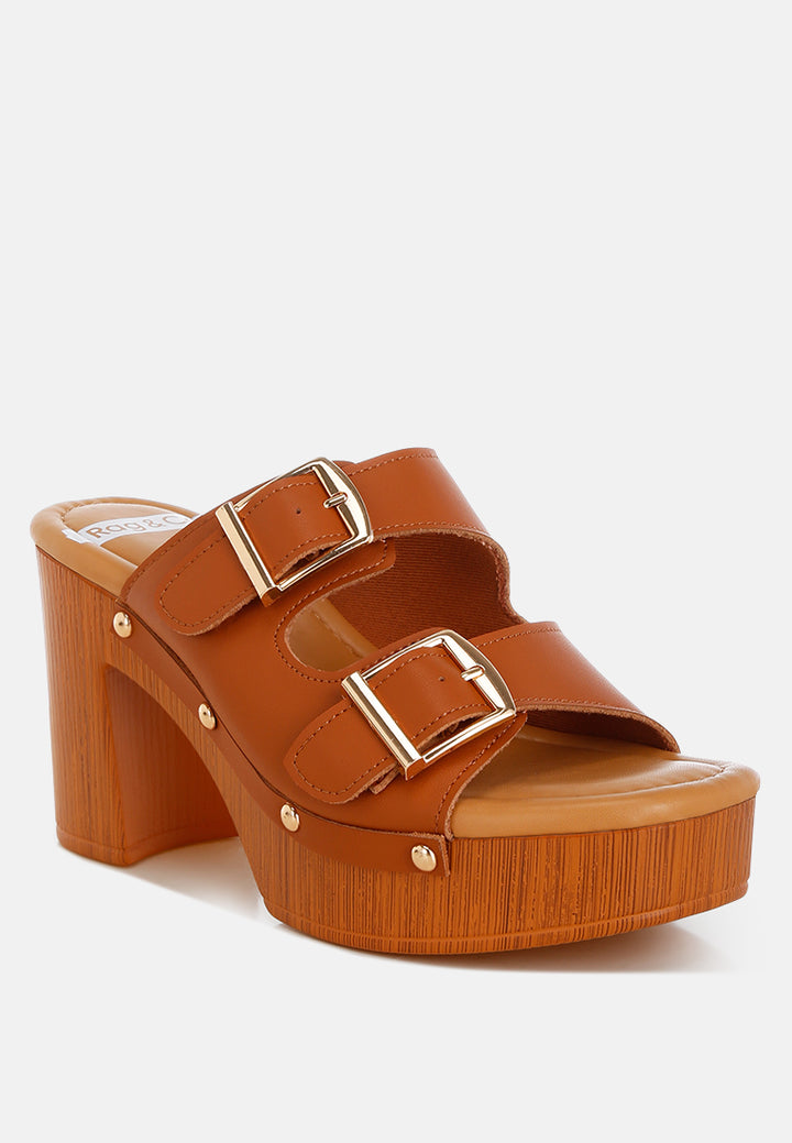 sandalias kenna con correa de doble hebilla#color_tan