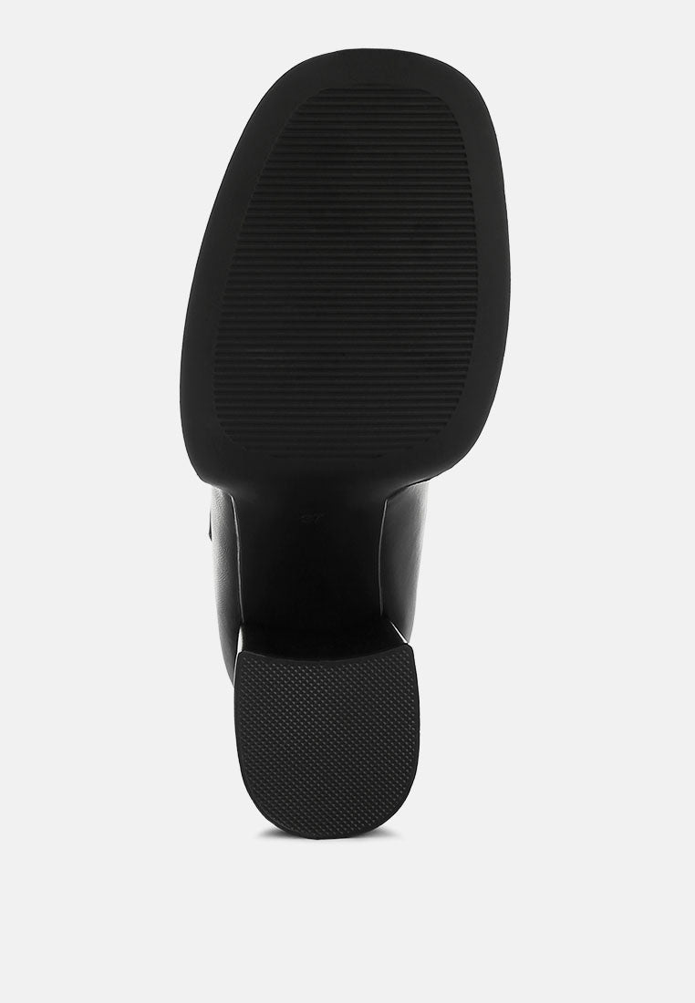 kenny chunky dual buckle strap heels#color_black