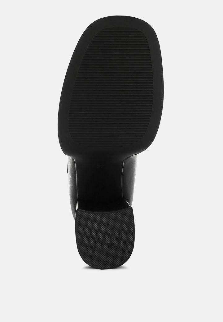 kenny chunky dual buckle strap heels#color_black