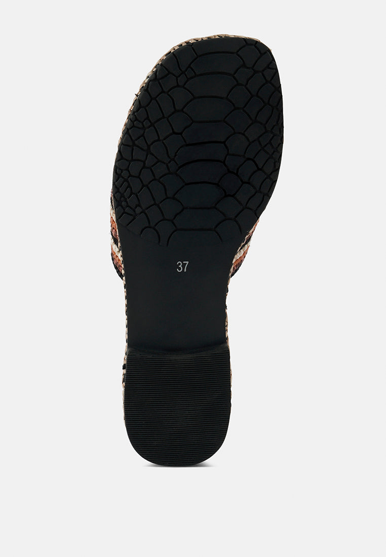 Zapatos planos sin cordones de rafia con estampado kente#color_black